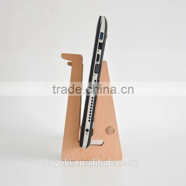 Detachable Mount Holder Cradle Wooden Desktop Stand for Tablets Laptop Beech Wood Laptop Holder photo-2