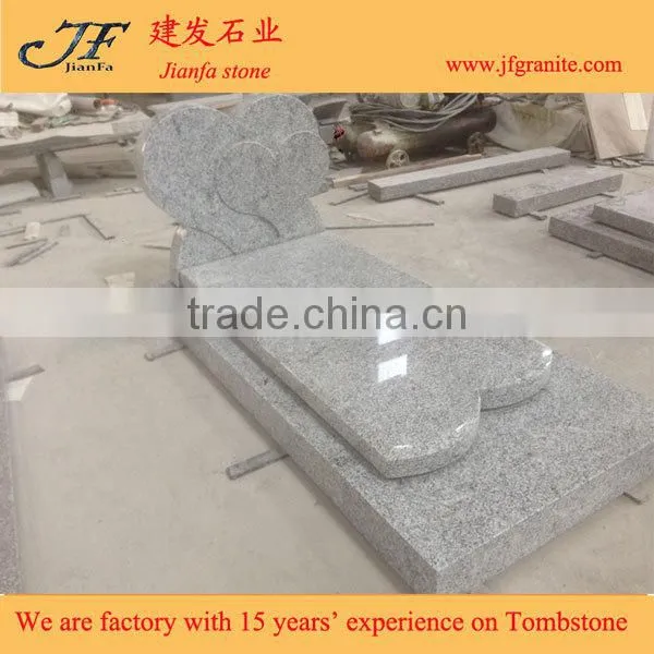 Exquisite Grey Double Heart Granite Headstone Designs photo-3