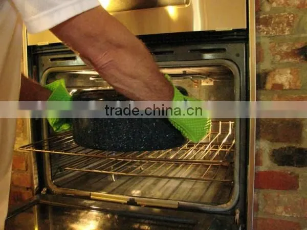 Oven Mitts Anti-slip FDA Standard Silicone Rubber Oven Mitts 100% Silicone Gloves photo-3