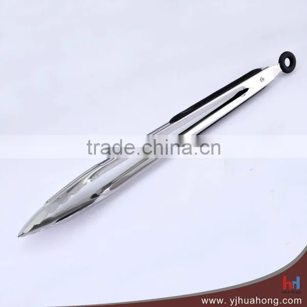 12" Skidproof Handle Durable Stainless Steel Food Tongs HFT-SS04C