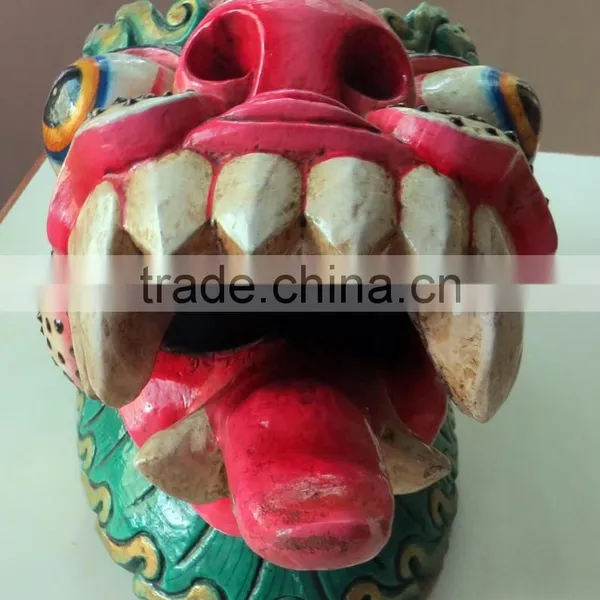 Dragon Mask Wall Hanging Decor Handmade in Nepal photo-4