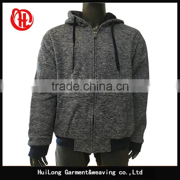 100% Polyester Wholesale Custom Design Thick Sherpa Lined Fleece Hoodie For Men photo-2