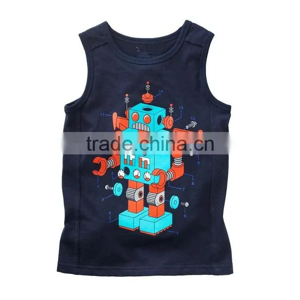 Fashion Design Custom Embroidery Wholesale Cheap 100 Cotton Kids Tank Top photo-3