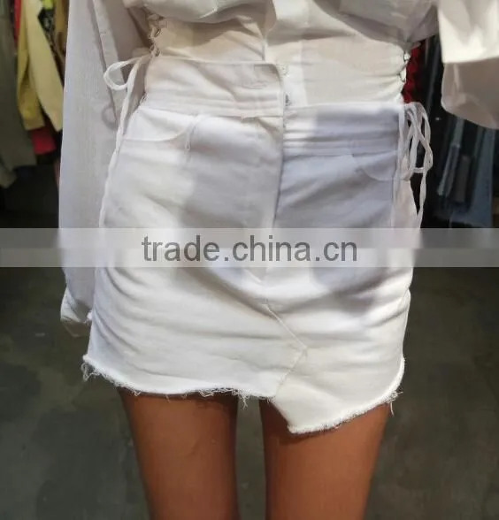 Runwaylover 5083 Sexy Europea Hot Waist Irregular Sexy White Skirt photo-4