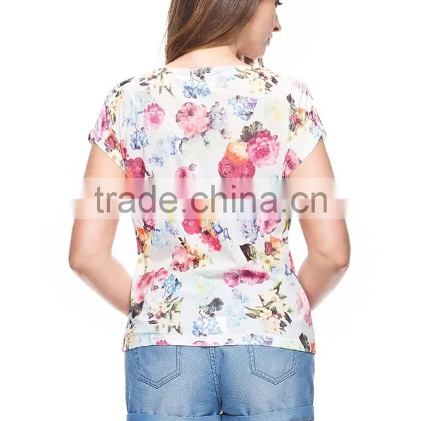 Women's Printed Cool Cotton Cowls T Shirt Factory photo-2