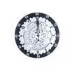 Funky Quartz Ring Silver Table Geared Clock , 12 Inch