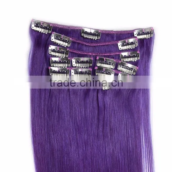 Top Quality Brazilian Human Clip in Hair Extensions, Cheap 100% Clip on Human Hair Extensions photo-5