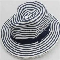 Men\'s Straw Hats With Wide Brim and Leather Band