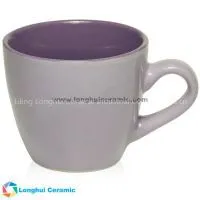 7oz Personalized Two-tone Dark Color Interior Light Color Exterior Ceramic Espresso Coffee Mug