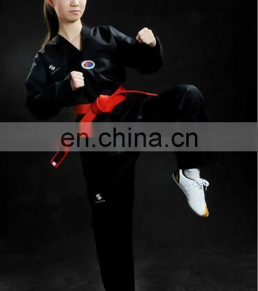 Colored TKD Uniform- Black/ Black Taekwondo Dobok For Men& Women