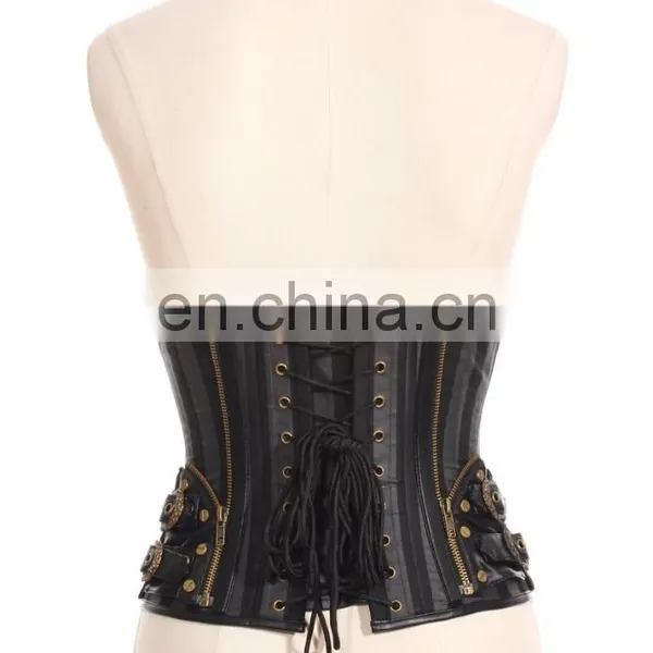 Gothic Steampunk Striped Corset With Soft Bones photo-2