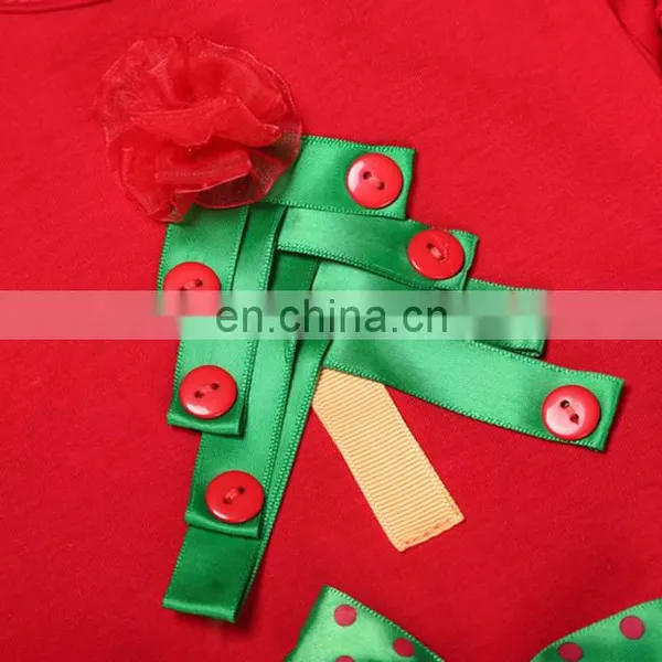 Baby Girl Child Sweet Christmas Skirt Gift Bowknot Ruffle Lace Hemline Round Collar Long Sleeve Dress photo-4