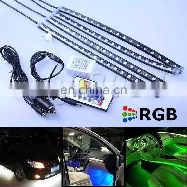4x30cm LED RGB Interior Light Knight Rider Scanner Foot Light With Remote Controller