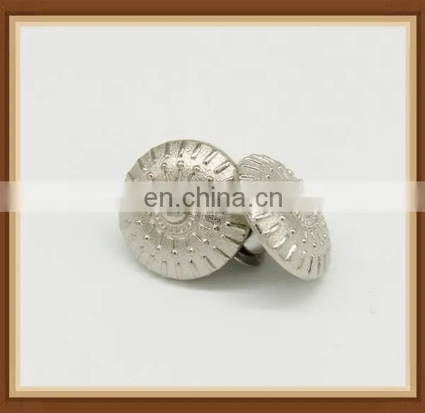 Wholesale Shiny Silver Mushroom Round Metal Jeans Buttons for Jeans photo-2