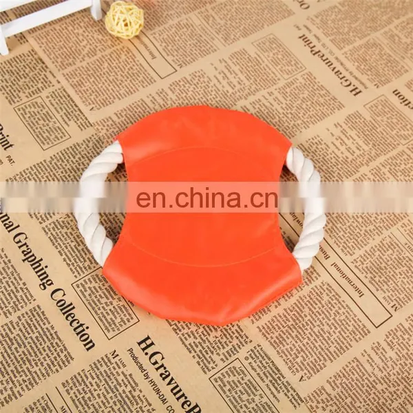 Customize LOGO Dog Training Bite Cotton Rope Round Flying Disc Dog Toys photo-6