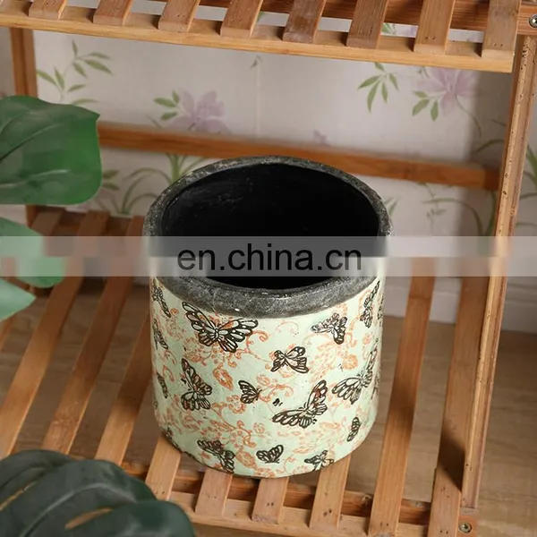Wholesale Home Balcony Decor Antique Relief Design Large Outdoor Flower Pots Ceramic for Living Room photo-2