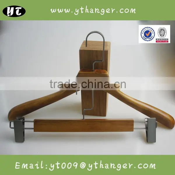 HA6985 Durable Top and Bottom Hanger Wooden Clothes Hanger photo-2