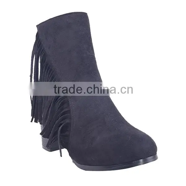 Best Selling Woman High Heel Ankle Boots Side Macrame China Forester Back Zipper Boots photo-2