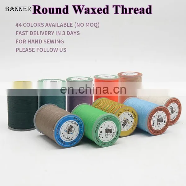 0.35MM High Tenacity Wax Thread Round 44 Color Available Polyester Cored Round Wax Thread photo-5