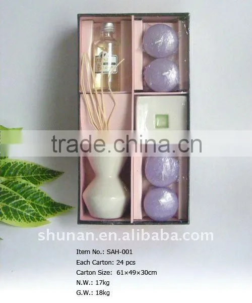 Aroma Candle Essential Oil Reed Diffuser & Incense Stick Gift Set