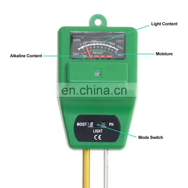 US Free Ship ALLOSUN ETP300C 3 in 1 Moisture Light Analog PH Meter Photometer Portable Hygrometer Acidimeter Garden Soil Tester photo-3