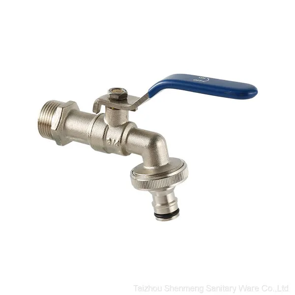 Water Faucet Outdoor Taps Nickel Plated With Lever Steel Handle Bib Cocks