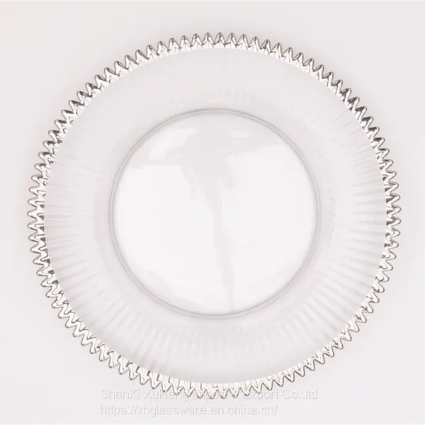 Pretty Design Round Under Clear Glass Beaded Charger Plate With Promotional Price photo-2