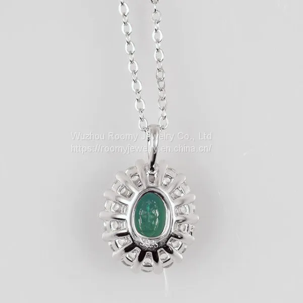 Necklace 1.5ct Emerald Picture Necklace Pendant 925 Sterling Silver Necklaces for Girl photo-3