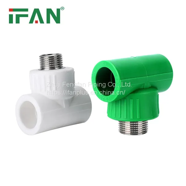 IFAN Polypropylene Material White High Pressure PN25 Brass Male Thread PPR Tee photo-3