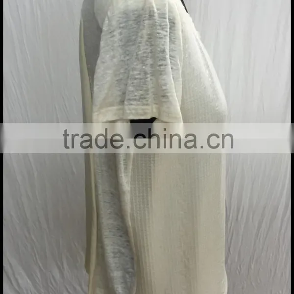 European Fashion Style Round Collar Short Sleeve Sequined White Blouse photo-2