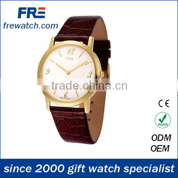 Classical Mens Leather Wrist Watch With Quartz Movement Gent's Wrist Watch photo-2