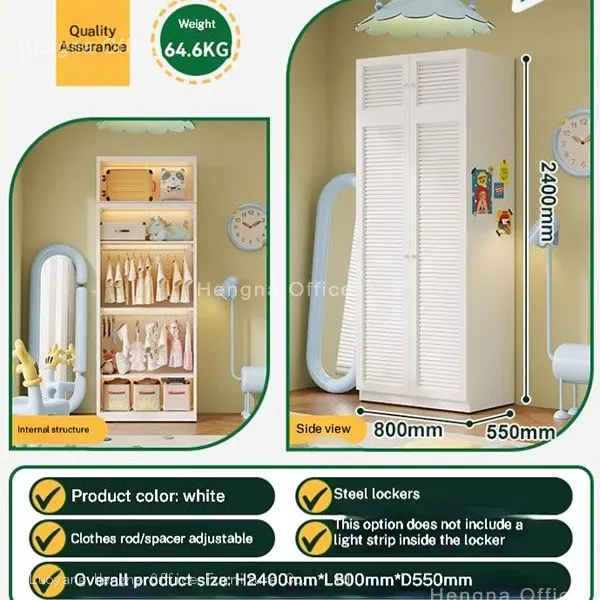 Multifunctional Storage Wardrobe for Young Adults | With Glass Doors and Ventilated Compartments | Ideal for Bedroom photo-4