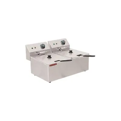 Electric Double Tanks Fryer With Oil Filtration System for Restaurants