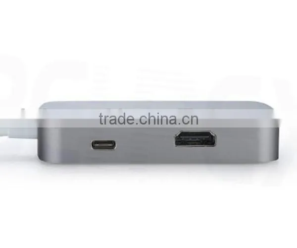 High Speed ABS USB-C to RJ45 & USB 3.0 Type-A 2 Ports Adapter photo-3