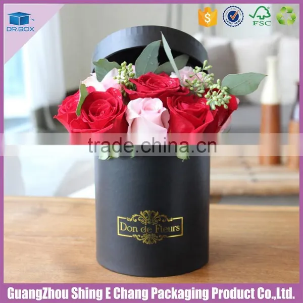 Logo Custom Gold Stamp Paper Round Roses Packaging Box photo-5