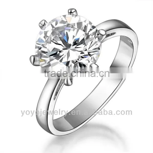 Valentine's Day Gift for Girls Gold Plated Silver Crystal Engagement Ring
