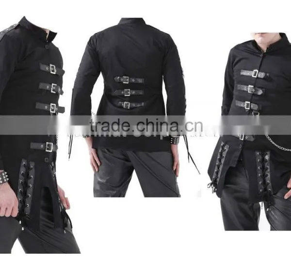 BLACK CYBER PUNK GOTHIC JACKET WITH LACES