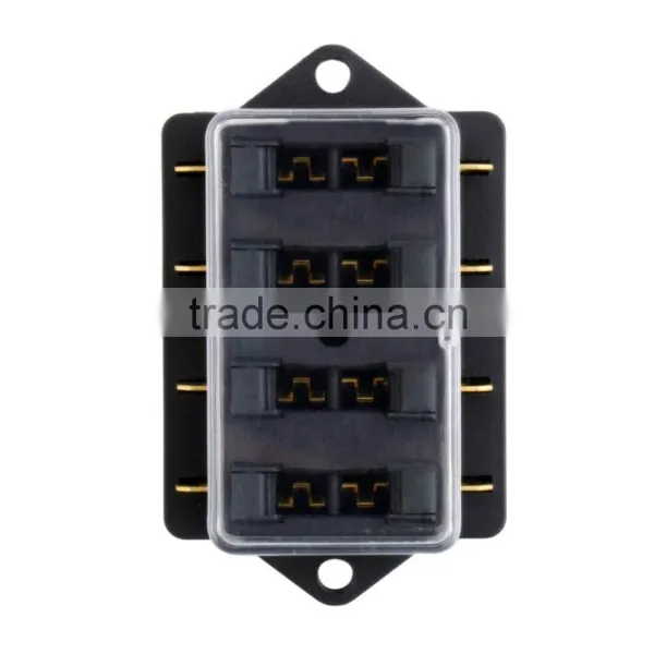 4 Way Fuse Box DC 12V 24V Max DC 32V Circuit Car Trailer Auto Blade Fuse Box Block Holder ATC ATO 2-input 4-ouput Wire photo-3
