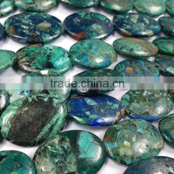 Bulk Wholesale Natural Chrysocolla Oval Cut Flat Gemstone photo-2