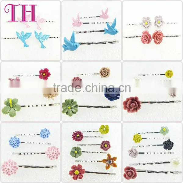 Kids Hair Accessories Cheap Cute Girls Resin Magnetic Metal Hairclip photo-2