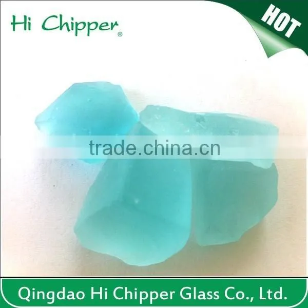 Amber Colored Flat Back Fire Glass Gemstone for Fire Pit Deocration photo-4
