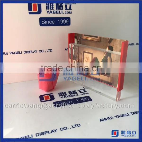 Yageli Wholesale Clear Acrylic Block Photo Frame / Acrylic Two Side Small Photo Frame photo-2