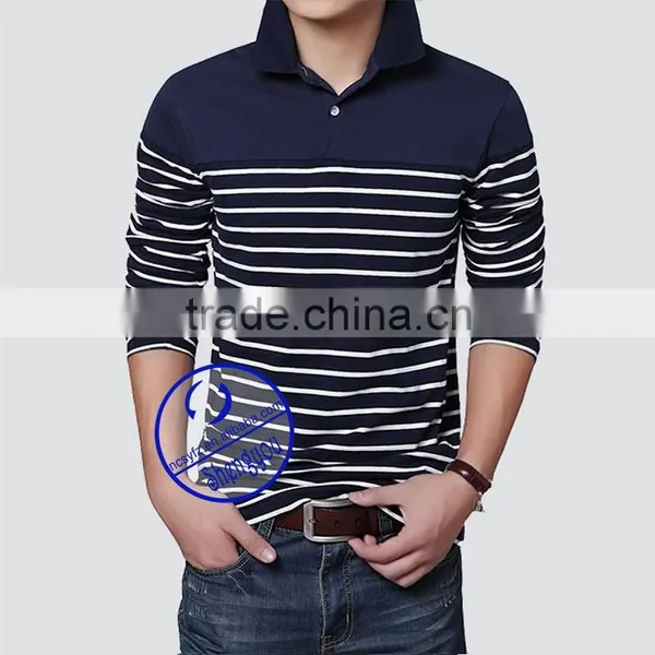 Fashion 95 Cotton 5 Spandex Yarn Dyed Polo t Shirt for Men photo-2