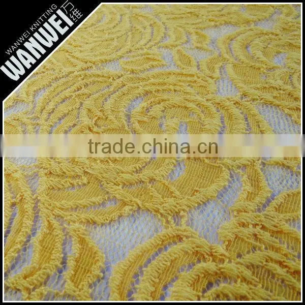 Light Orange Voile Pressure Yarn Discount Promotion Antigue Fabric for Wedding Dress Hollow Worsted Nylon Spandex Cotton Lace photo-4