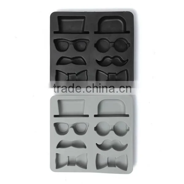 Ice Cube Tray Mold Beard Glasses Hat Tie Gentleman Glasses Freeze Mould Maker Ecellent Quality photo-3