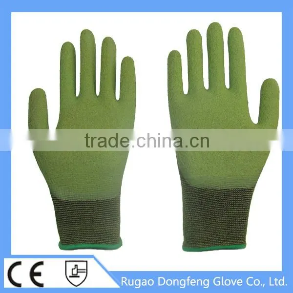 13 Gauge Bamboo Fiber Woven Crinkle Latex Rubber Work Gloves For Self Defense Safety photo-3