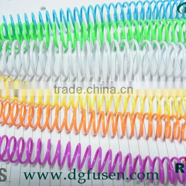 Various Size & Color Pvc Plastic Single Spiral for Loose-leaf Binding Supplier