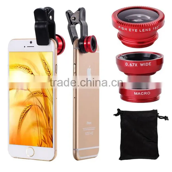 3 in 1 Fisheye Macro Wide Angle Mobile Phone Camera Lens External Lens for Mobile Camera photo-5