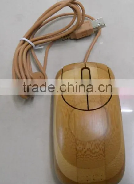 2014 hot new product bamboo mouse with cable made in China/ in russian and spain new gadgets 2014