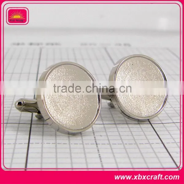 Shiny Silver Plated Zinc Alloy Cufflink Blanks photo-2